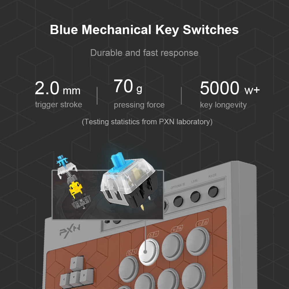 PXN-X8 Gaming Keyboard Controller Black Arcade Fighting Box USB Style PC  Android PS3 PS4 Xbox One