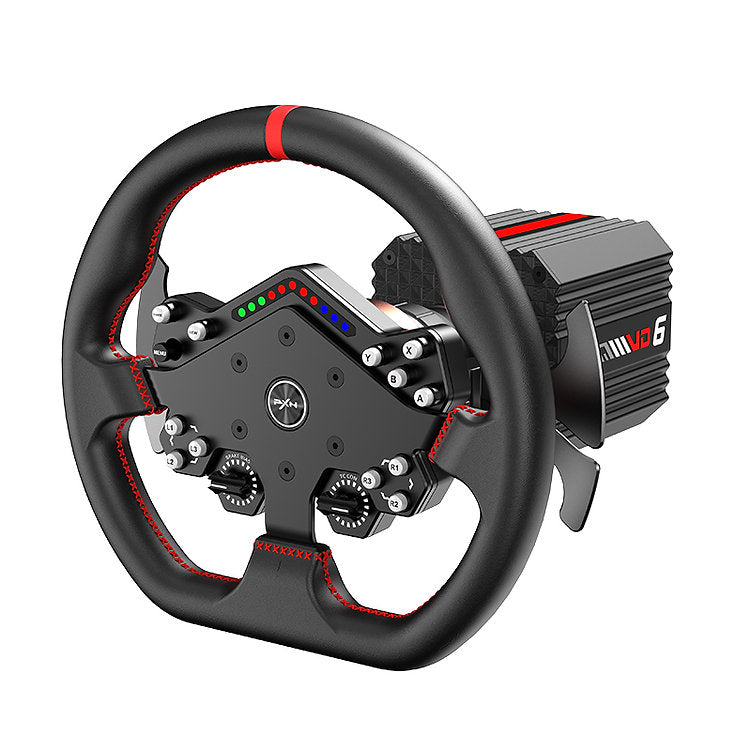 PXN VD6 Direct Drive Racing Simulator Bundle WDS R2 2P Wheel and Hall Sensor Pedals for PC