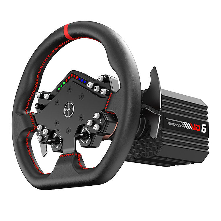 PXN VD6 Direct Drive Racing Simulator Bundle WDS R2 2P Wheel and Hall Sensor Pedals for PC