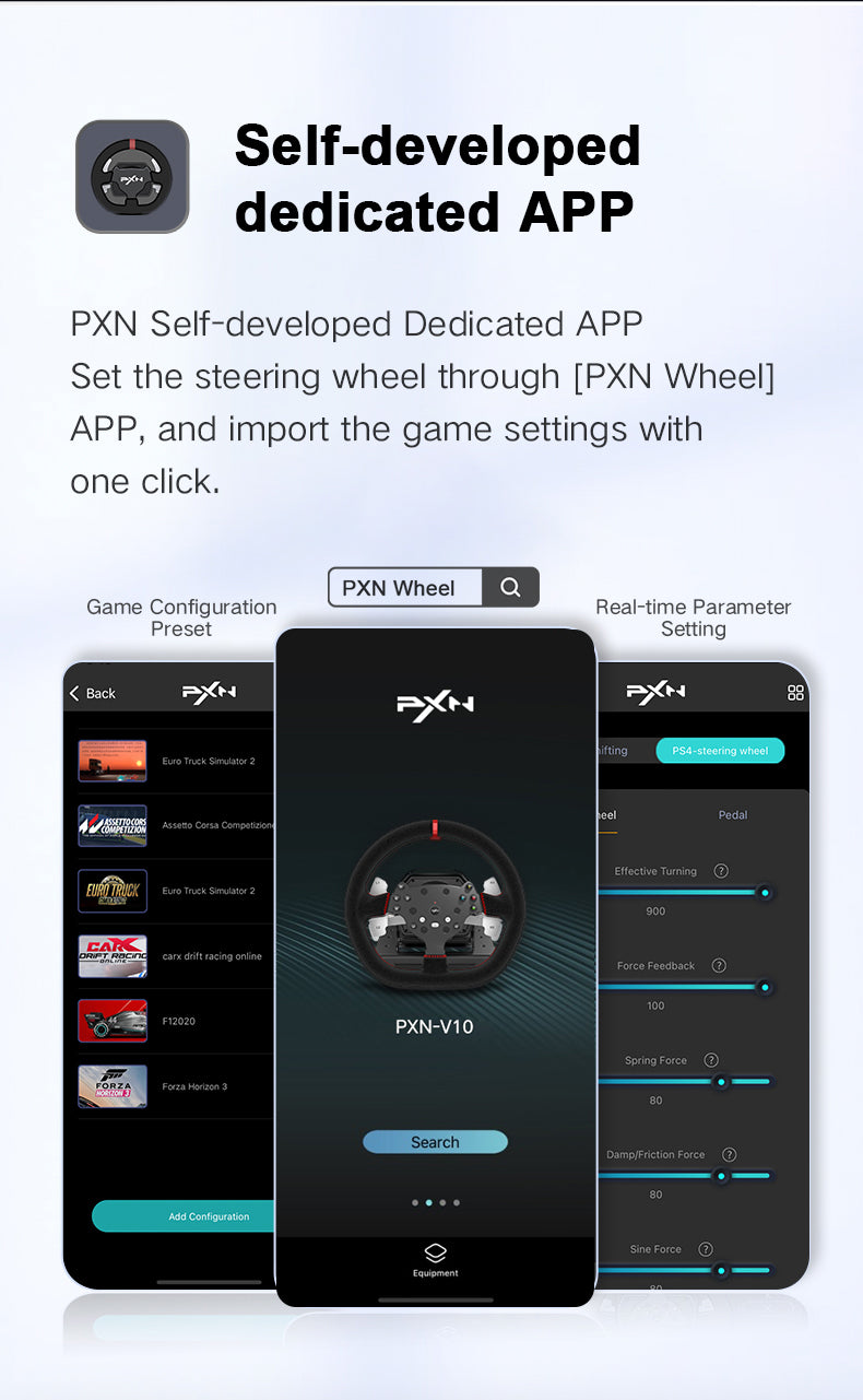 PXN V10 Force Feedback Racing Wheel Multi-Platform