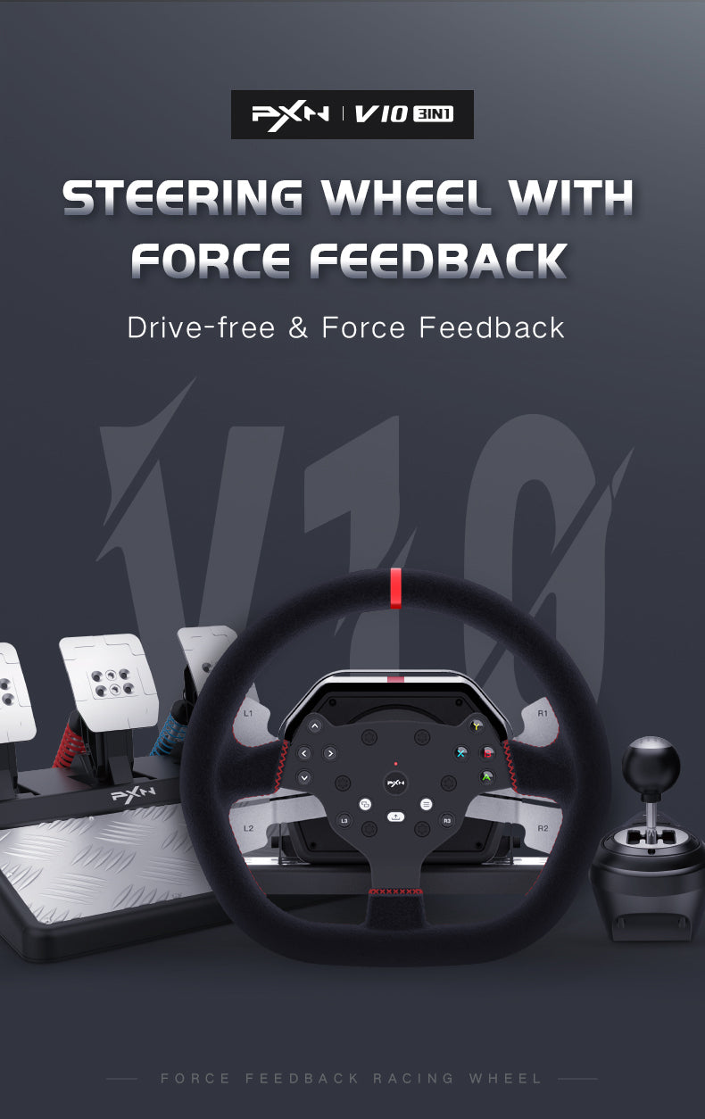 PXN V10 Force Feedback Racing Wheel Multi-Platform