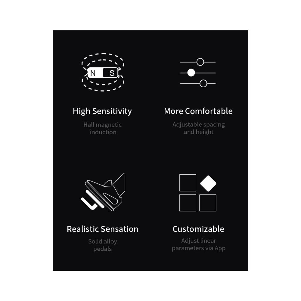 PXN-PD HM Premium Triple Racing Pedals Adjustable Black Hall Effect V10 V12 PC PS4 PS5 Xbox One