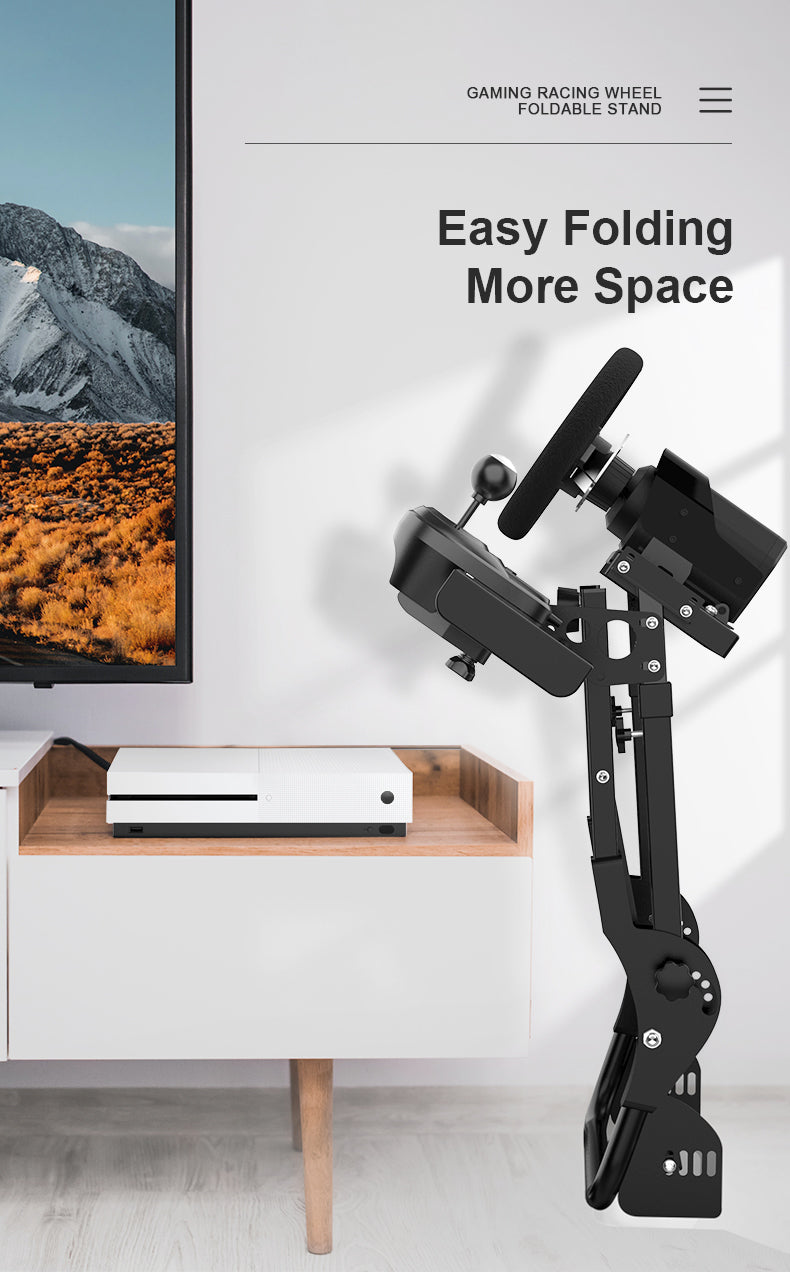 PXN-A10 Foldable and Adjustable Racing Sim Frame Black