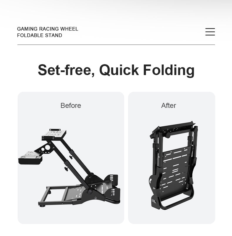 PXN-A10 Foldable and Adjustable Racing Sim Frame Black