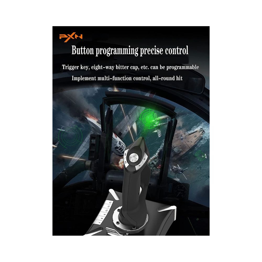 PXN-2119PRO Black Wired Flight Stick PC Consoles Joystick Controller for Flight Simulation Games