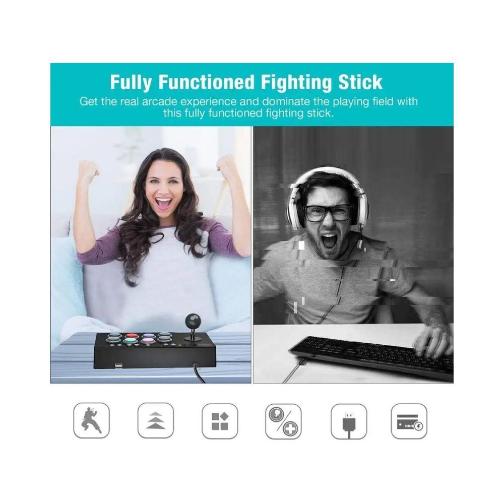 Multi-Platform Arcade Fight Stick Switch 1 2 PS4 Xbox Series X S PC Turbo Macro Mode Joystick Switch