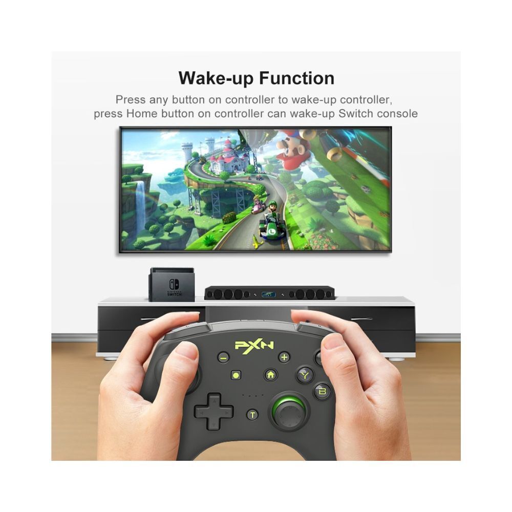 PXN 9607X Wireless Controller Green Switch 1 2 PC iOS Gyro Vibrate NFC Amiibo Long Battery Life