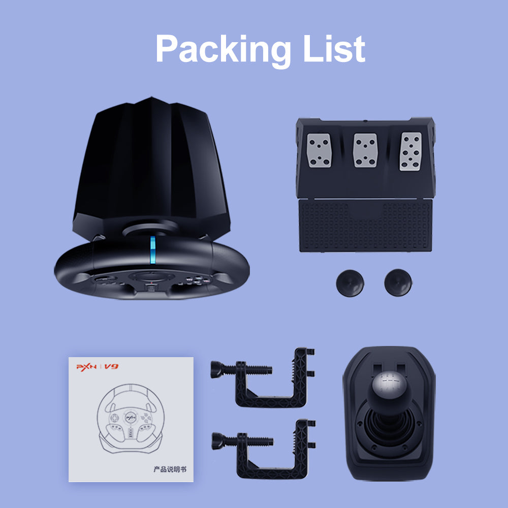 PXN V9 Racing Wheel Switch 1 2 PS4 Xbox Series X S PC 270 900 Rotate Shifter Pedals Vibrate App