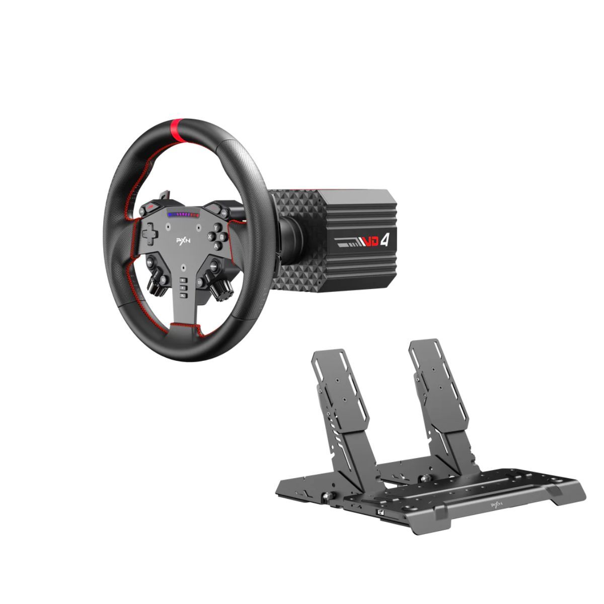 PXN VD4 Bundle F Direct Drive Racing Wheel with 4Nm Torque Pedals and LED RPM for PC Sim Racing