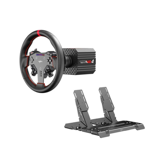 PXN VD4 Bundle F Direct Drive Racing Wheel with 4Nm Torque Pedals and LED RPM for PC Sim Racing