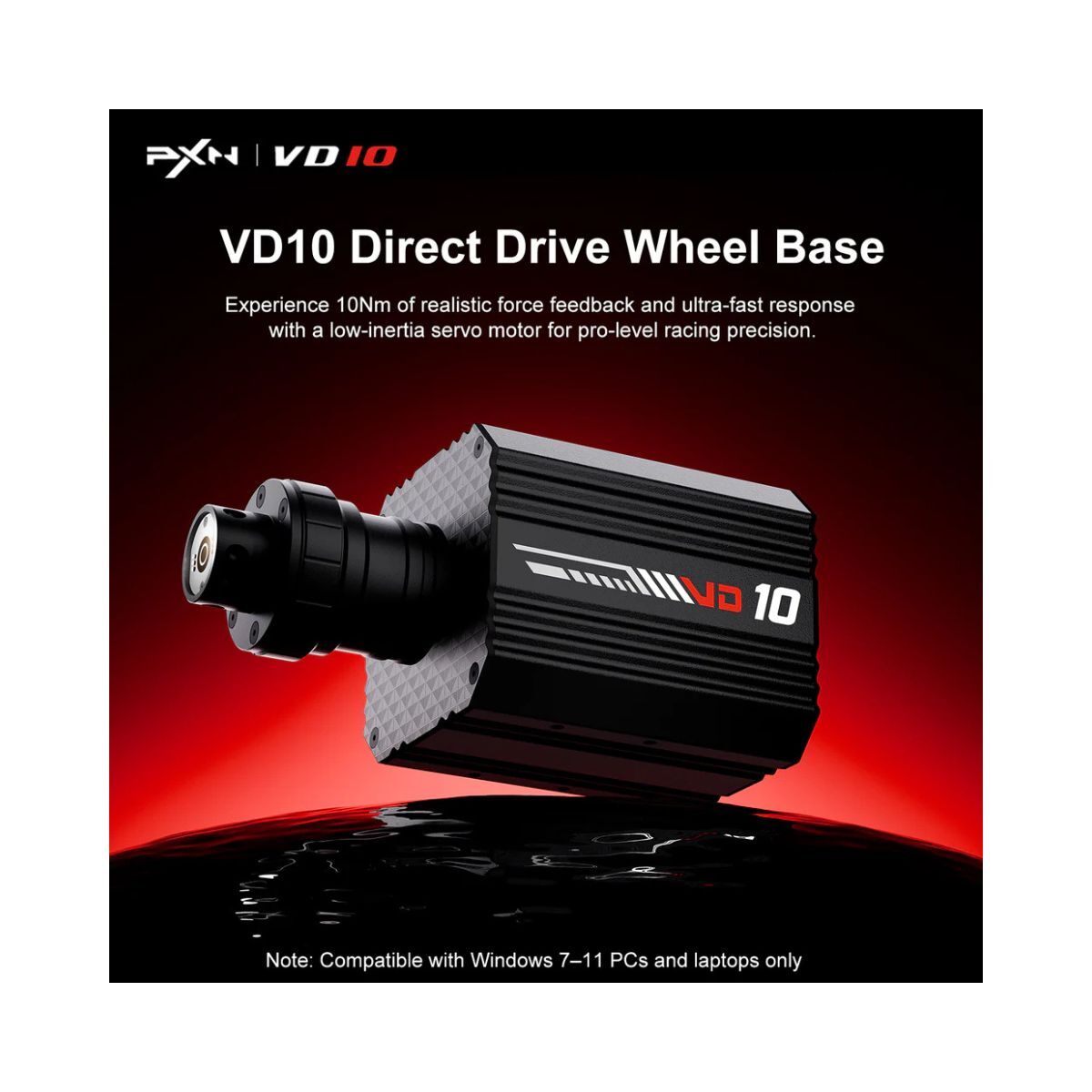 PXN VD10 WDS R2 Direct Drive Racing Wheel 10Nm Torque with LED RPM Display and Alloy Paddle Shifters for PC