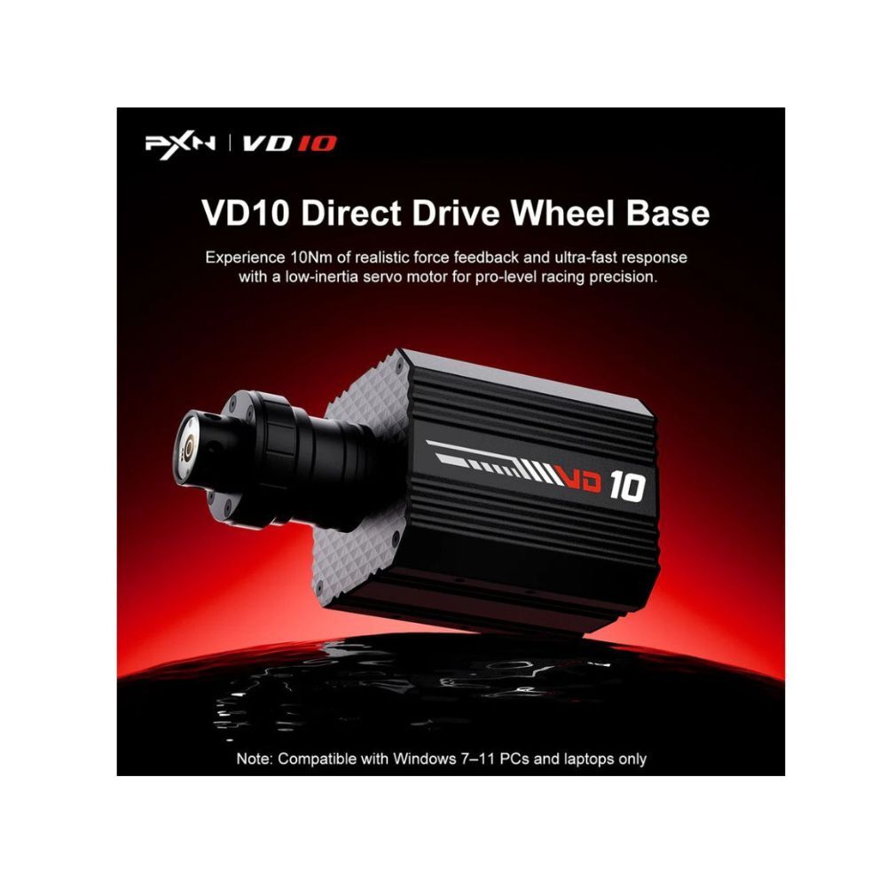 PXN VD10 WDS R2 Direct Drive Racing Wheel 10Nm Torque with LED RPM Display and Alloy Paddle Shifters for PC