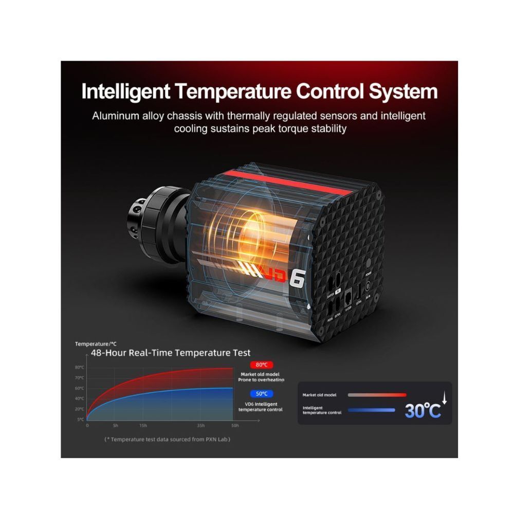 PXN VD6 Direct Drive Wheel Base 6Nm Torque Racing Simulator Base for PC with Adjustable Steering and Magnetic Encoder