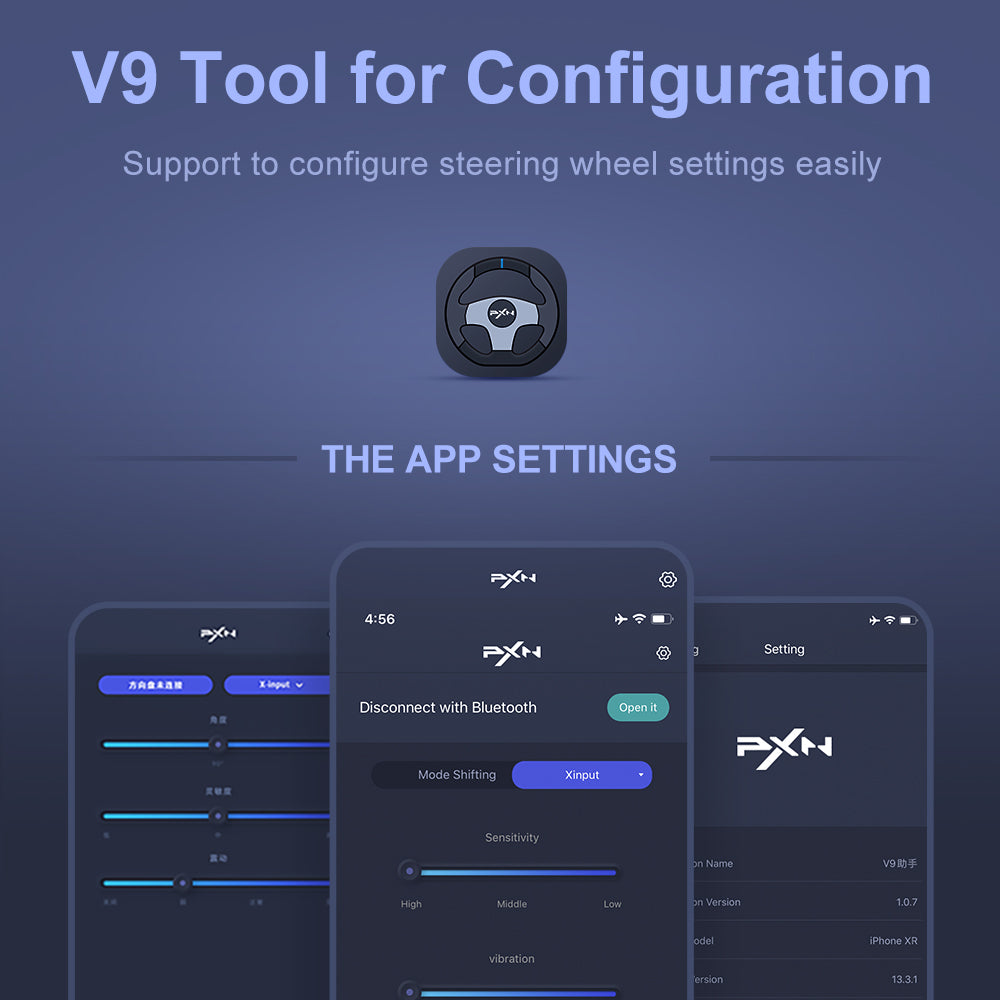 PXN V9 Racing Wheel Switch 1 2 PS4 Xbox Series X S PC 270 900 Rotate Shifter Pedals Vibrate App