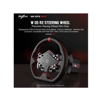 PXN VD10 WDS R2 Direct Drive Racing Wheel 10Nm Torque with LED RPM Display and Alloy Paddle Shifters for PC