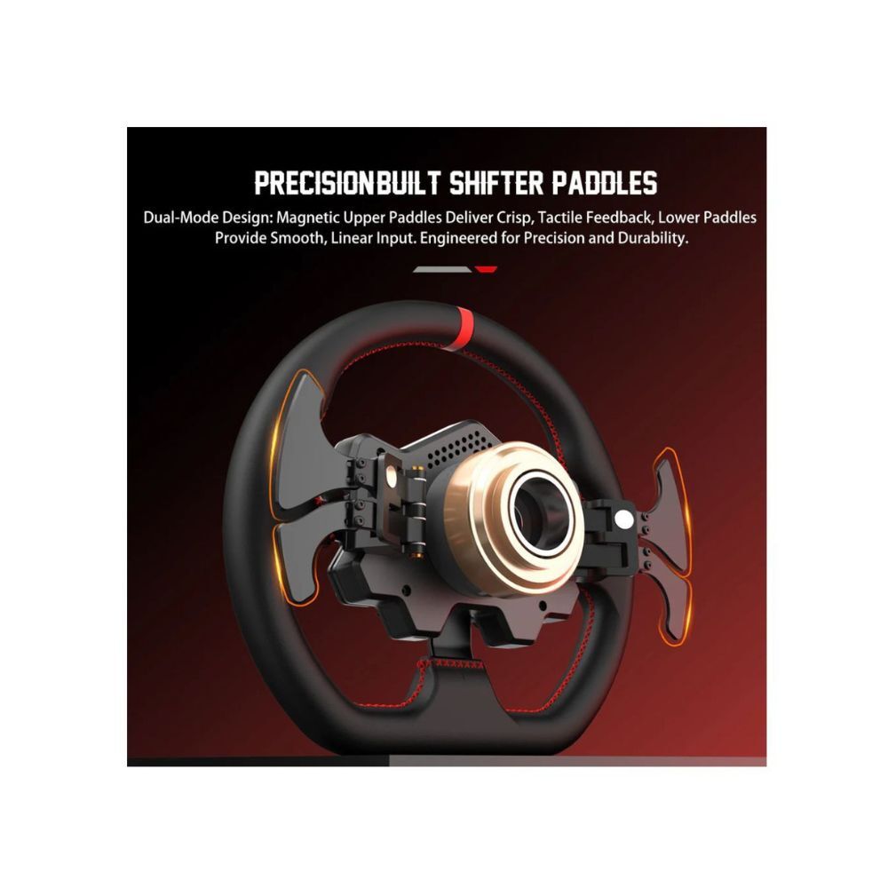 PXN VD10 WDS R2 Direct Drive Racing Wheel 10Nm Torque with LED RPM Display and Alloy Paddle Shifters for PC