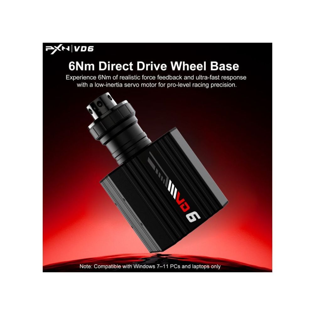 PXN VD6 Direct Drive Wheel Base 6Nm Torque Racing Simulator Base for PC with Adjustable Steering and Magnetic Encoder