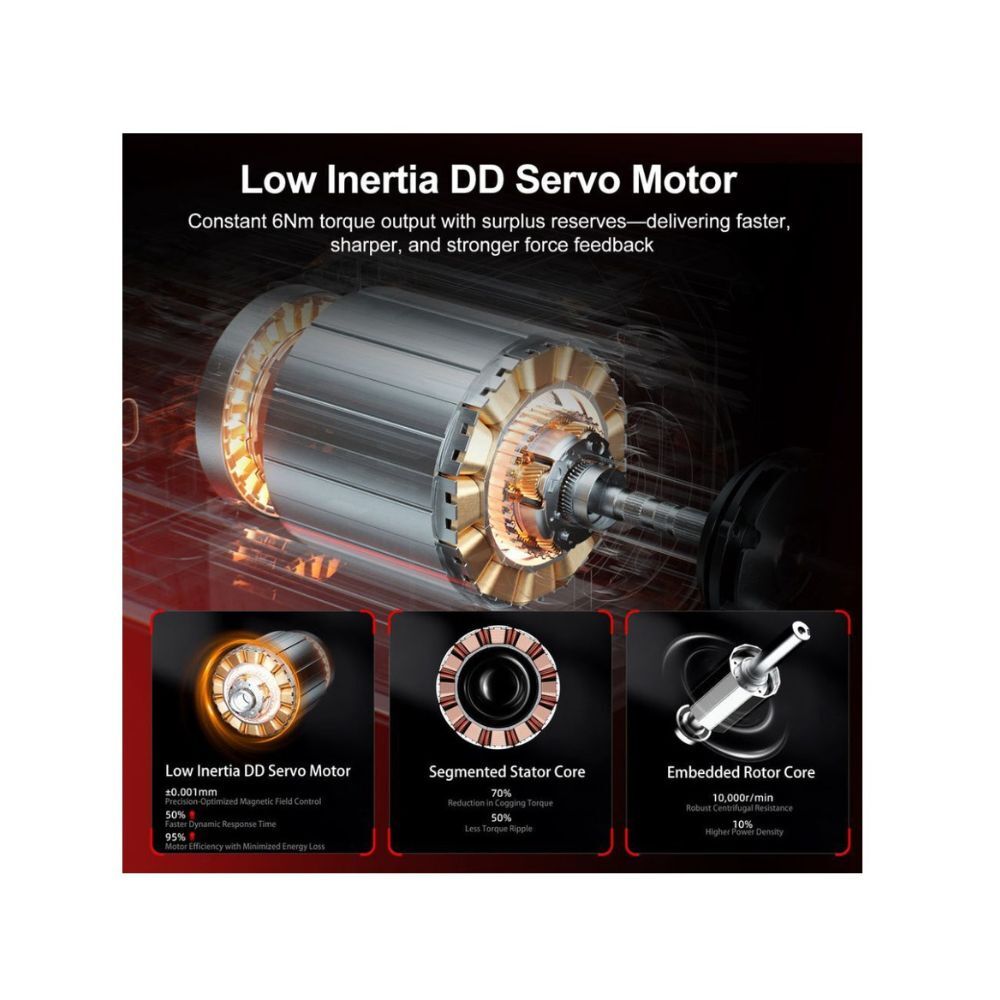 PXN VD6 Direct Drive Wheel Base 6Nm Torque Racing Simulator Base for PC with Adjustable Steering and Magnetic Encoder