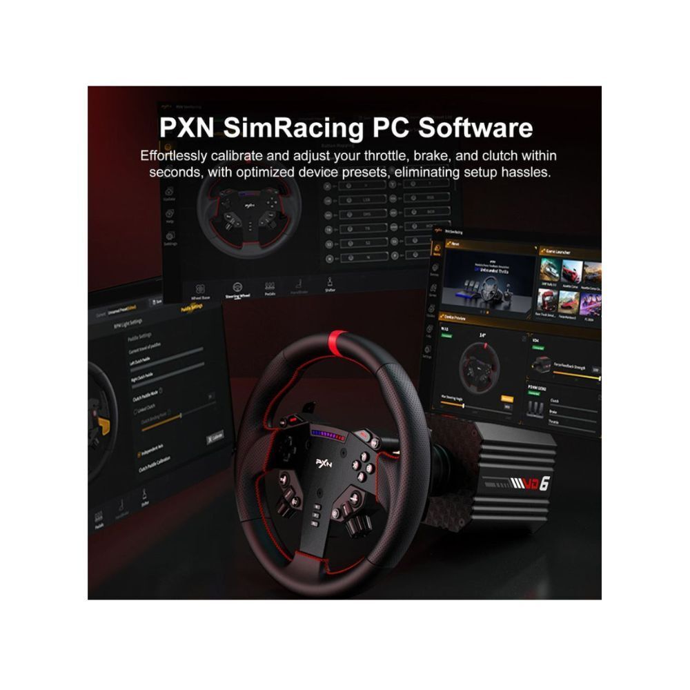 PXN VD6 Direct Drive Wheel Base 6Nm Torque Racing Simulator Base for PC with Adjustable Steering and Magnetic Encoder