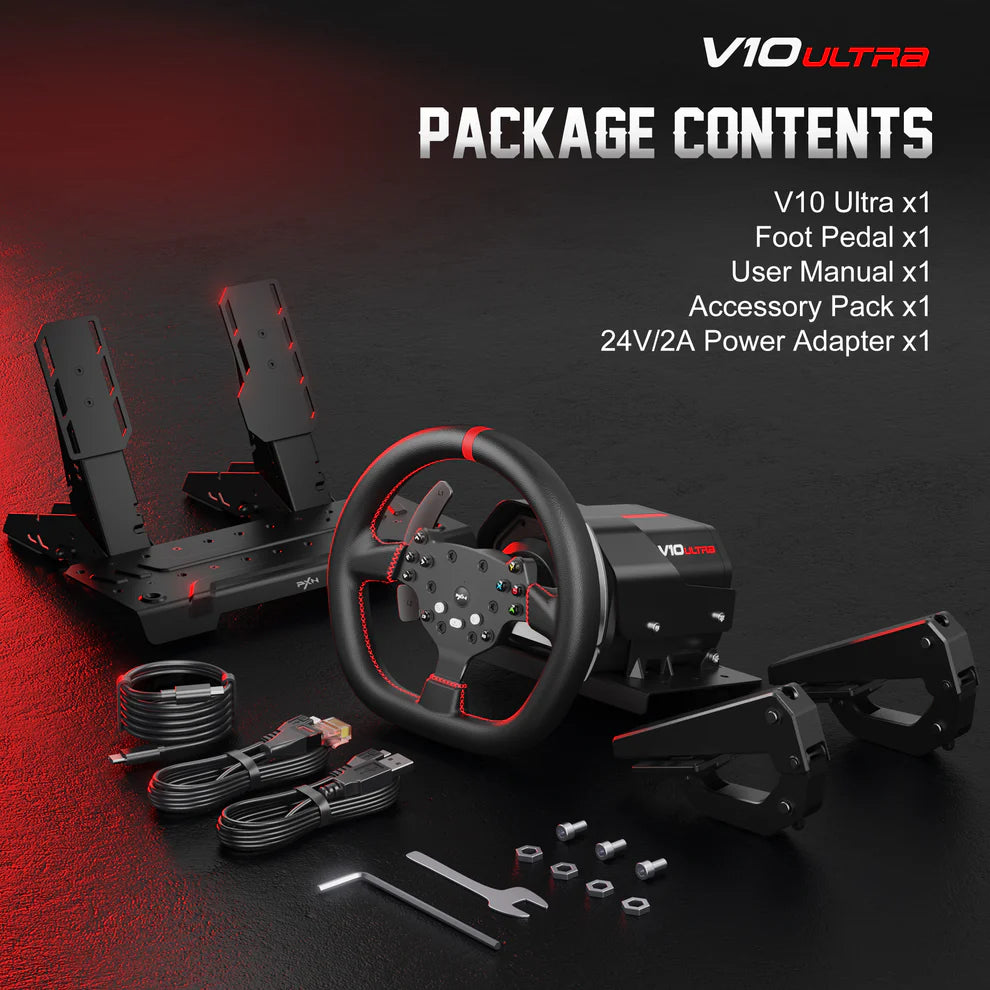 PXN V10 Ultra Direct Drive Racing Wheel Bundle 3.2Nm Torque with Pedals