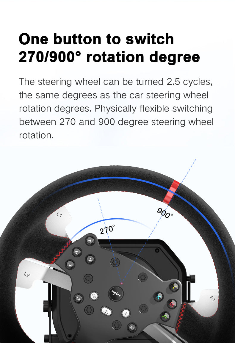 PXN V10 3-in-1 Detachable Force Feedback Racing Wheel with 900 Degree Switch Button, Dual Paddle Shifters for PS5, PS4, Xbox Series & PC Gaming