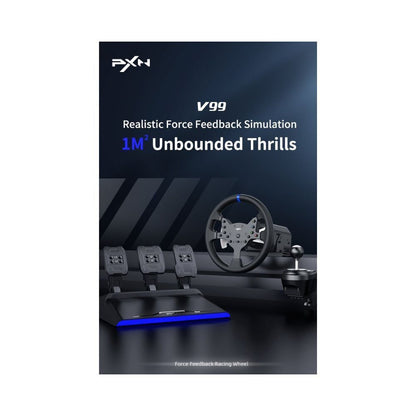 PXN V99 Racing Simulation Set Force Feedback Wheel 6 in 1 Gear Stick Adjustable Pedals PC PS3 PS4