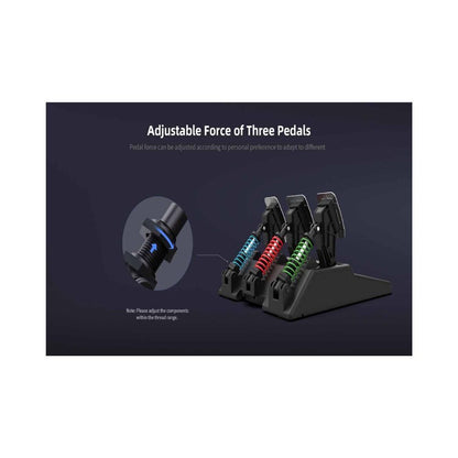 PXN-A3 Triple Racing Pedals Set for PC, PS4, PS5, Xbox - Hall Effect, Adjustable Spring Force, Magnetic Tech, Anti-Slip Aluminum Mat