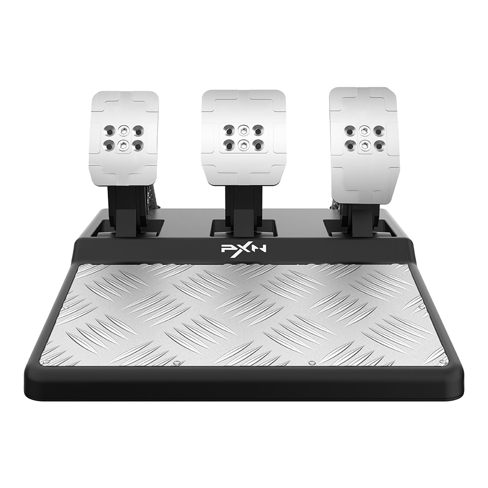 PXN-A3 Triple Racing Pedals Set for PC, PS4, PS5, Xbox - Hall Effect, Adjustable Spring Force, Magnetic Tech, Anti-Slip Aluminum Mat