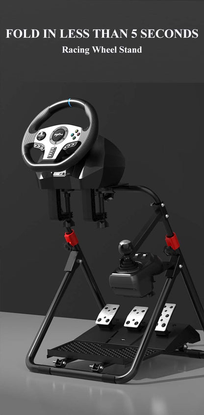 PXN-A9 Foldable Racing Wheel Stand - Adjustable Pedal Angle, Retractable 38cm, Collapsible Design for Gaming Steering Wheels