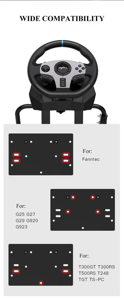 PXN-A9 Foldable Racing Wheel Stand - Adjustable Pedal Angle, Retractable 38cm, Collapsible Design for Gaming Steering Wheels