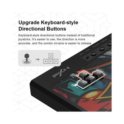 PXN-X8 Gaming Keyboard Controller - Black Arcade Fighting Box, USB Style for PC, Android, PS3, PS4, Xbox One/Series