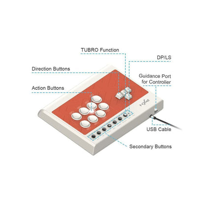 PXN-X8 Gaming Keyboard Controller Black Arcade Fighting Box USB Style PC  Android PS3 PS4 Xbox One