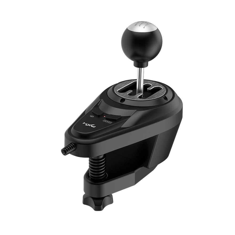 PXN-A7 6+1 H-Pattern Racing Gear Shifter for PC, PS4, PS5, Xbox - Table Clamp, Multi-Interface, Black