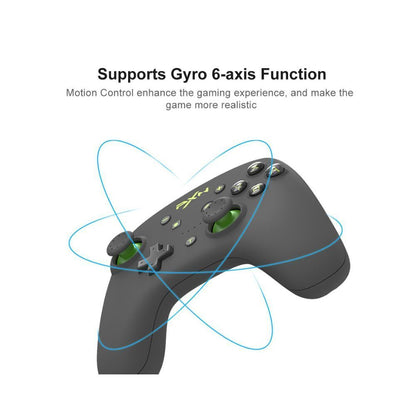 PXN-9607X Wireless Controller for Nintendo Switch - Green, Joystick with Turbo Function, NFC, 20h Playtime, 550mAh Rechargeable Battery Mica Blue