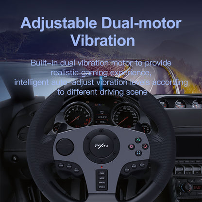 PXN V9 Driving Wheel, 900 Degree Vibration Racing Steering Wheel Set with Clutch and Shifter for PC, PS3, PS4, Xbox one/Xbox Series S&X, Switch