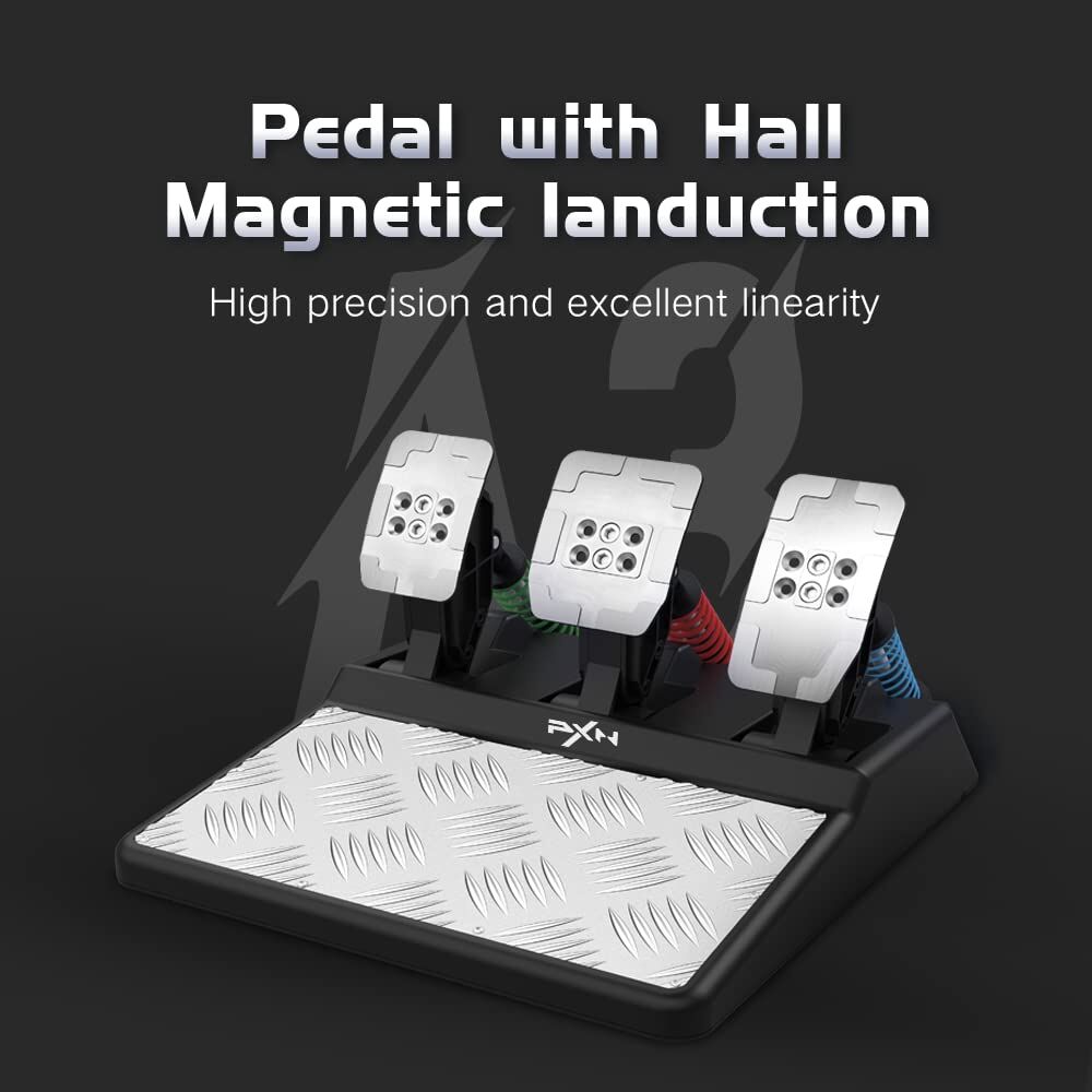 PXN V10 3-in-1 Racing Wheel with 9000 Feedback Adjustable Pedals for PS5 PC