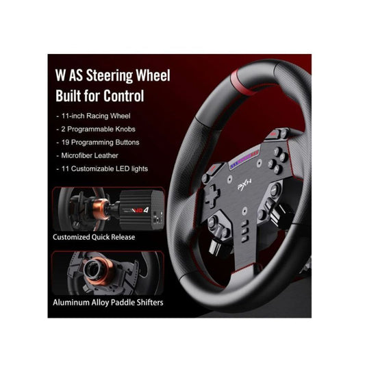 PXN VD4 Bundle F Direct Drive Racing Wheel with 4Nm Torque Pedals and LED RPM for PC Sim Racing