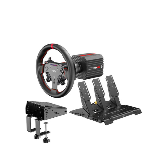 PXN VD6 Racing Wheel and Pedals Bundle 6Nm Direct Drive with Clamp for PC Sim Racing Setup