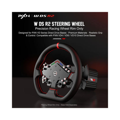 PXN VD10 WDS R2 Direct Drive Racing Wheel 10Nm Torque with LED RPM Display and Alloy Paddle Shifters for PC