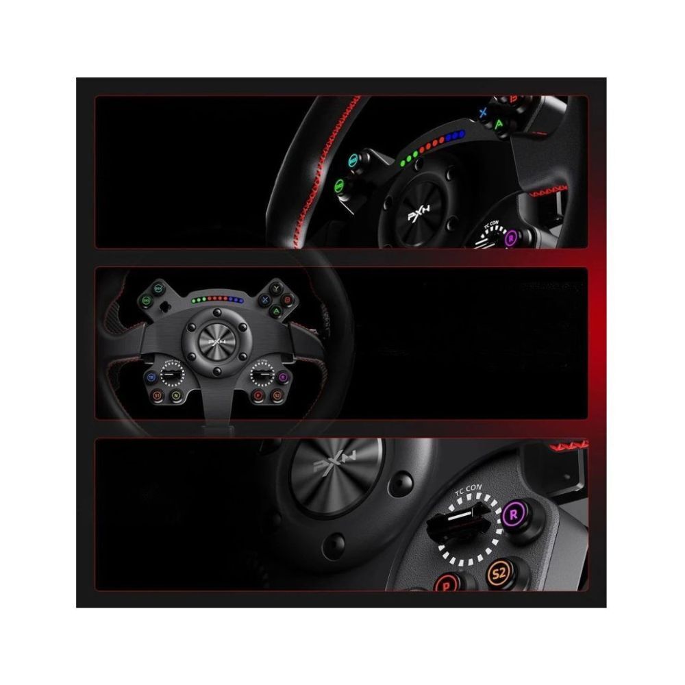 PXN WCS R2 330mm Leather Racing Wheel with LED RPM Display