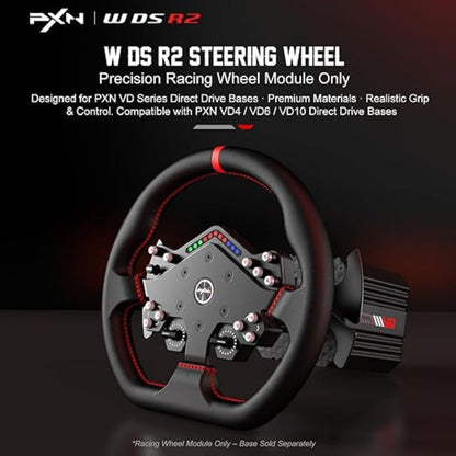 PXN WDS R2 300mm Racing Steering Wheel with LED RPM and Quick Release