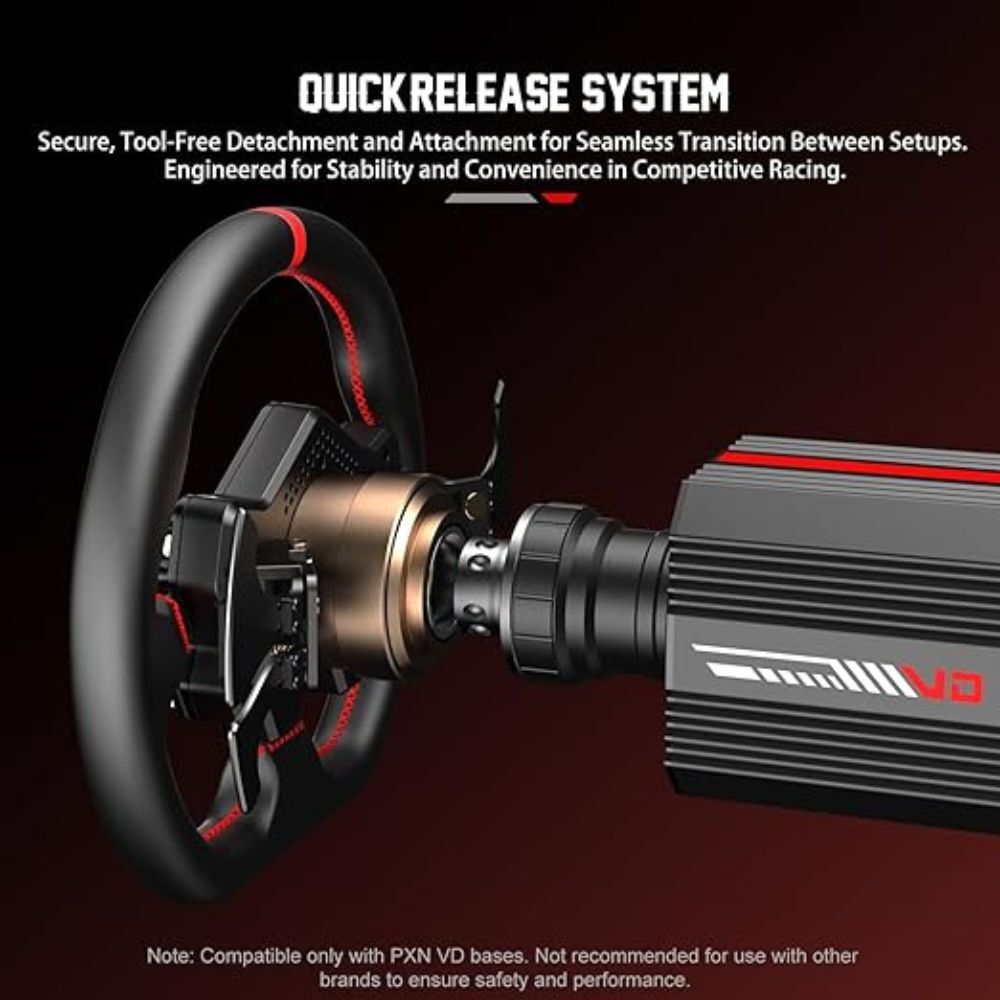 PXN WDS R2 300mm Racing Steering Wheel with LED RPM and Quick Release