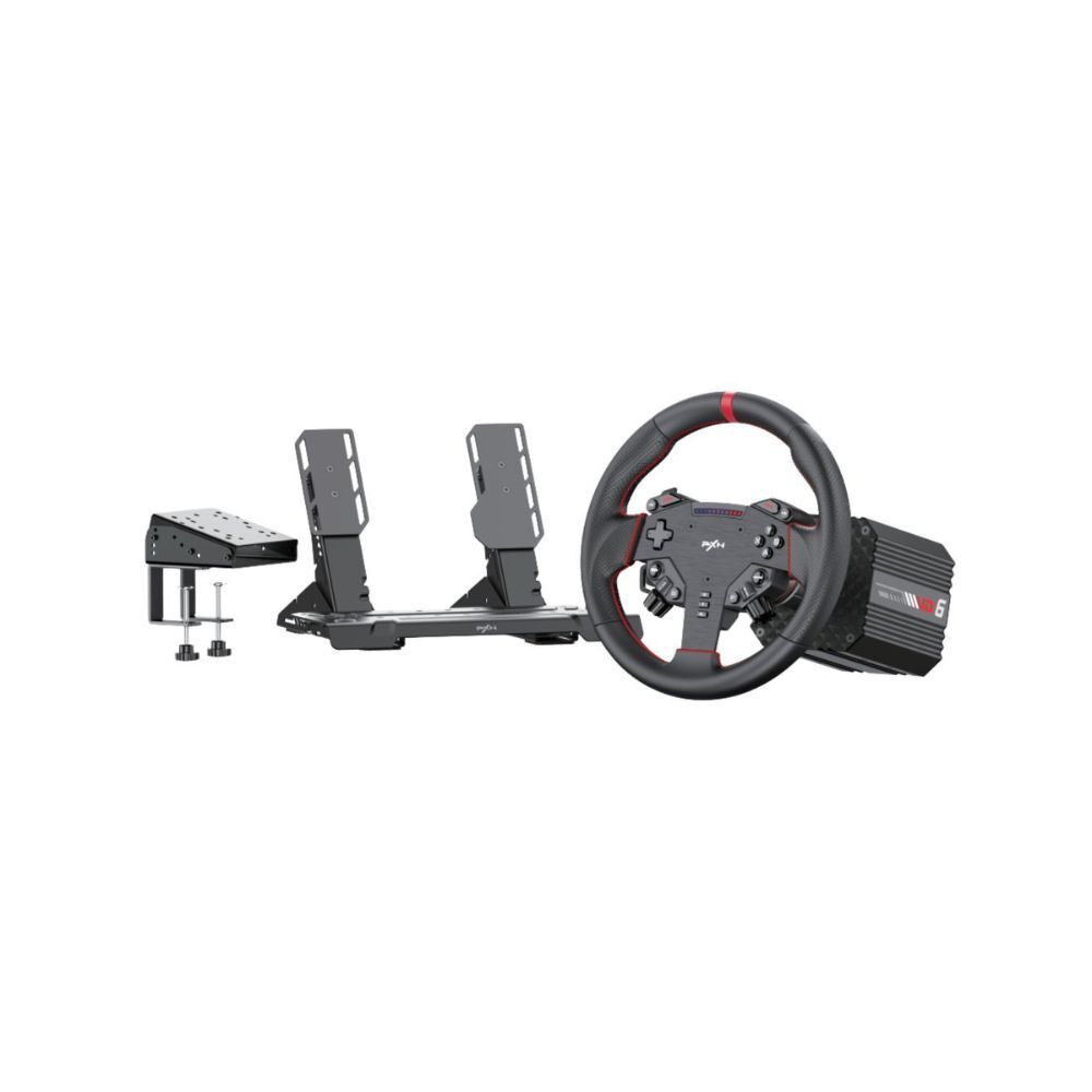 PXN VD6 Direct Drive Racing Simulator Bundle with 280 mm Wheel and 2 Pedal Set for PC