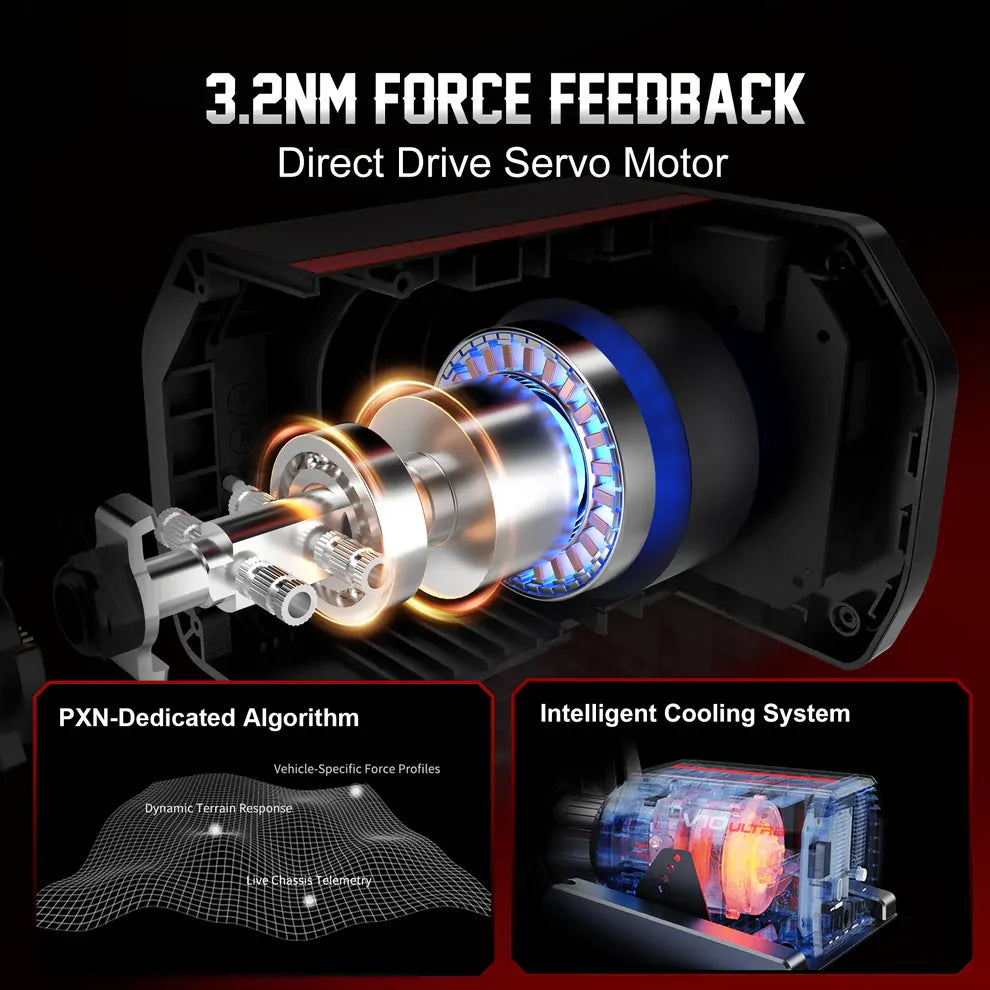 pedal nm torque PXN V10 Ultra Direct Drive Racing Wheel Bundle 3.2Nm Torque with Pedal – PXN Australia