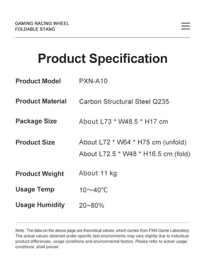 PXN-A10 Foldable and Adjustable Racing Sim Frame