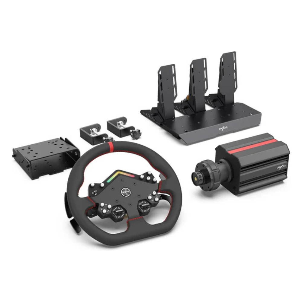 PXN V12 Lite RGB Racing Simulator Bundle: FFB Wheel Base, PD HM Pedal, W DS Wheel & Z9 Mount for PC, PS4/PS5, Xbox