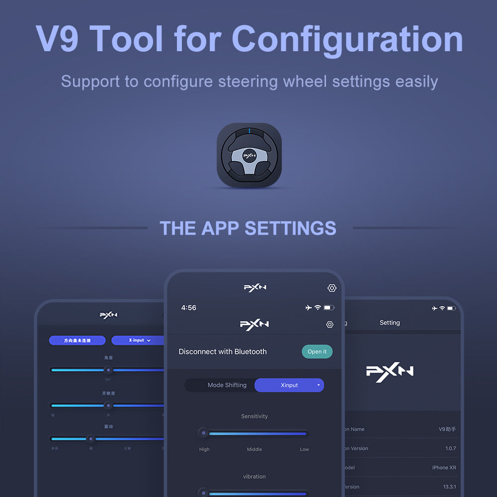 PXN V9 Driving Wheel, 900 Degree Vibration Racing Steering Wheel Set with Clutch and Shifter for PC, PS3, PS4, Xbox one/Xbox Series S&X, Switch