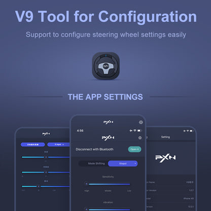 PXN V9 Driving Wheel, 900 Degree Vibration Racing Steering Wheel Set with Clutch and Shifter for PC, PS3, PS4, Xbox one/Xbox Series S&X, Switch