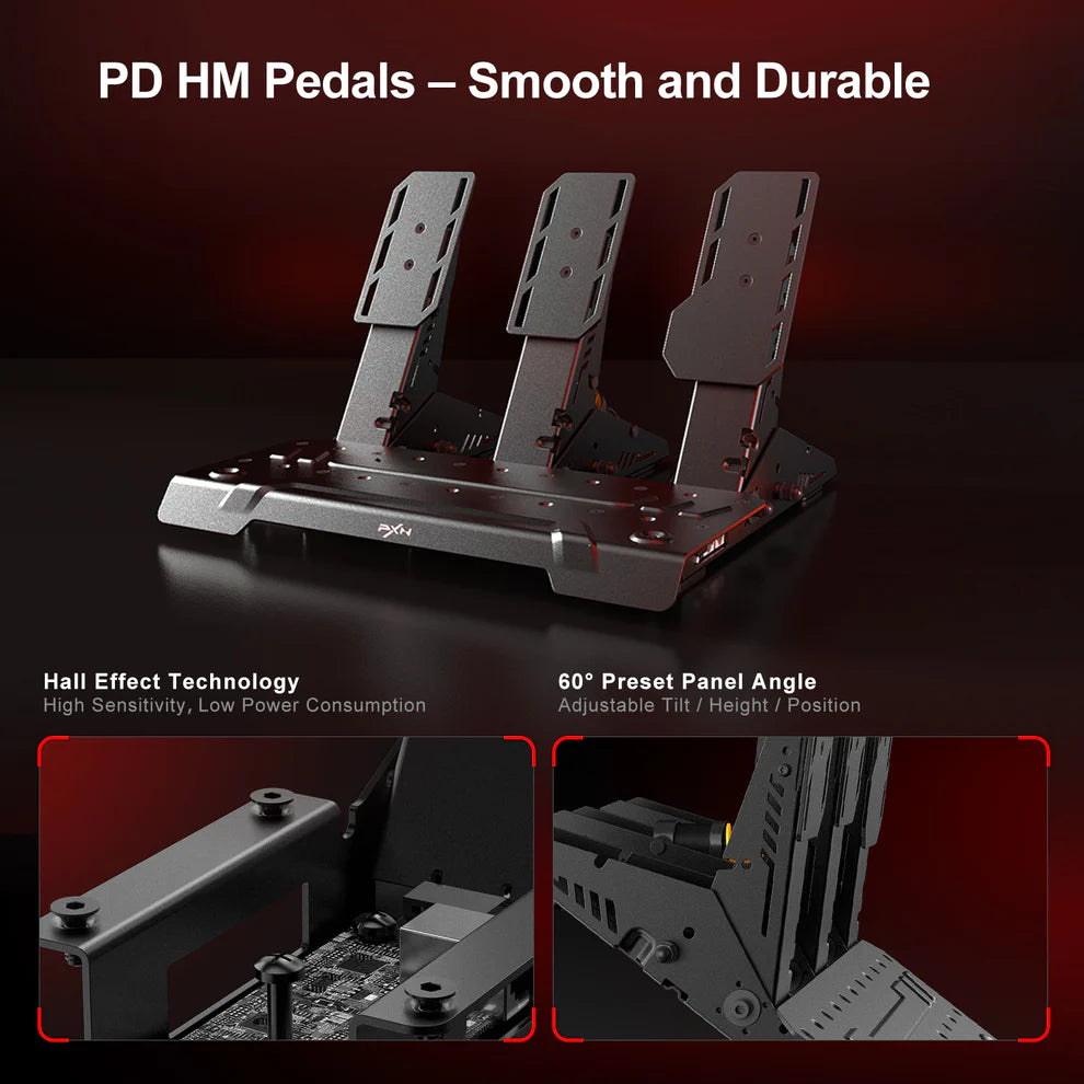 PXN VD6 Direct Drive Racing Simulator Bundle WDS R2 2P Wheel and Hall Sensor Pedals for PC
